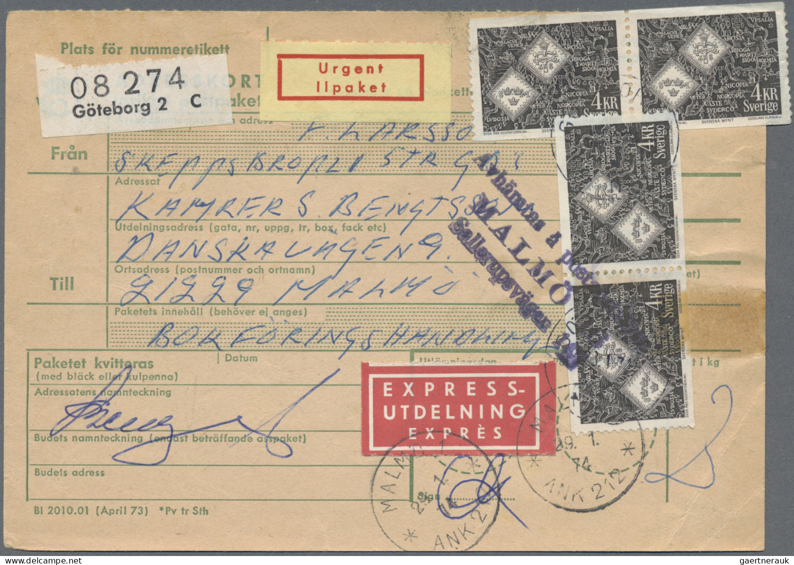 Sweden: 1877/1988, Balance Of Apprx. 280 Covers/cards Incl. Registered, Censored - Lettres & Documents