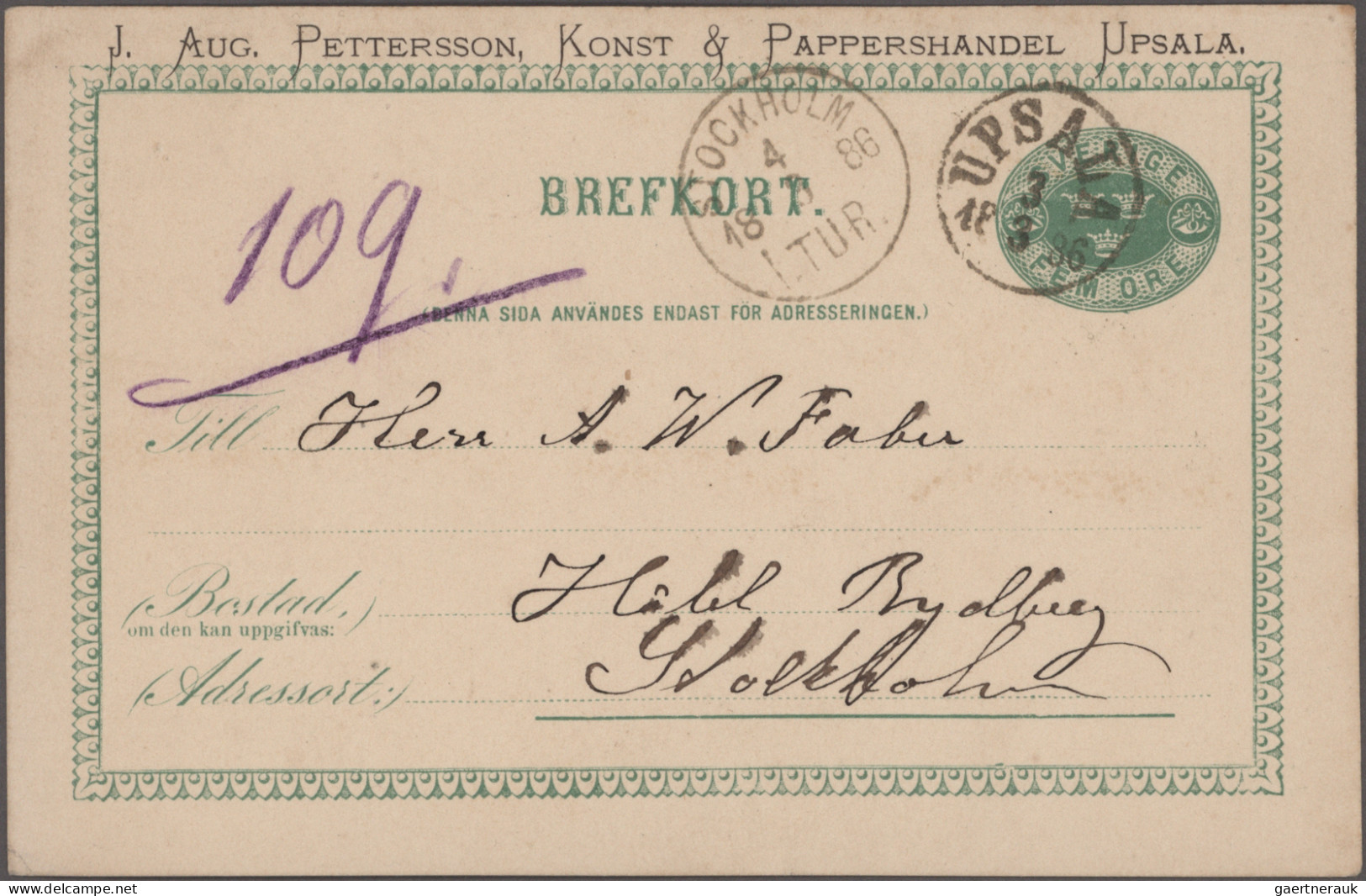 Sweden - Postal Stationery: 1886/1922, Lot Of Seven Commercially Used Stationery - Postwaardestukken
