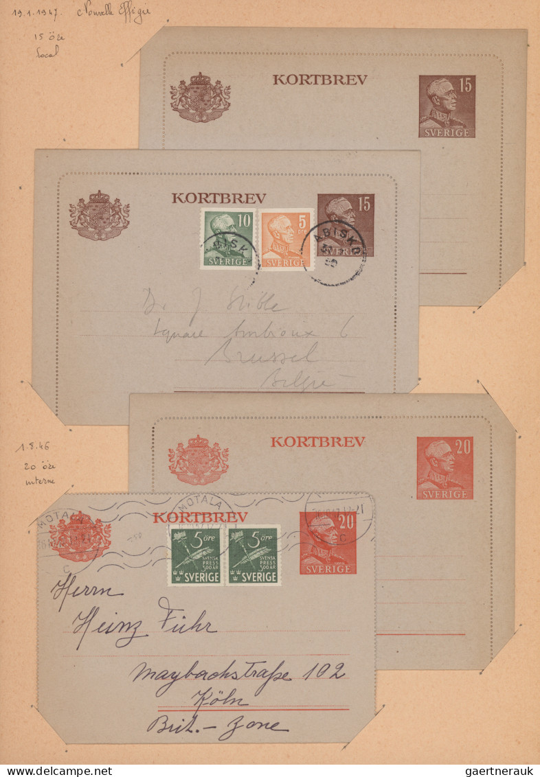 Sweden - Postal Stationery: 1920/1980 (ca.), Collection Of More Than 100 Used An - Enteros Postales