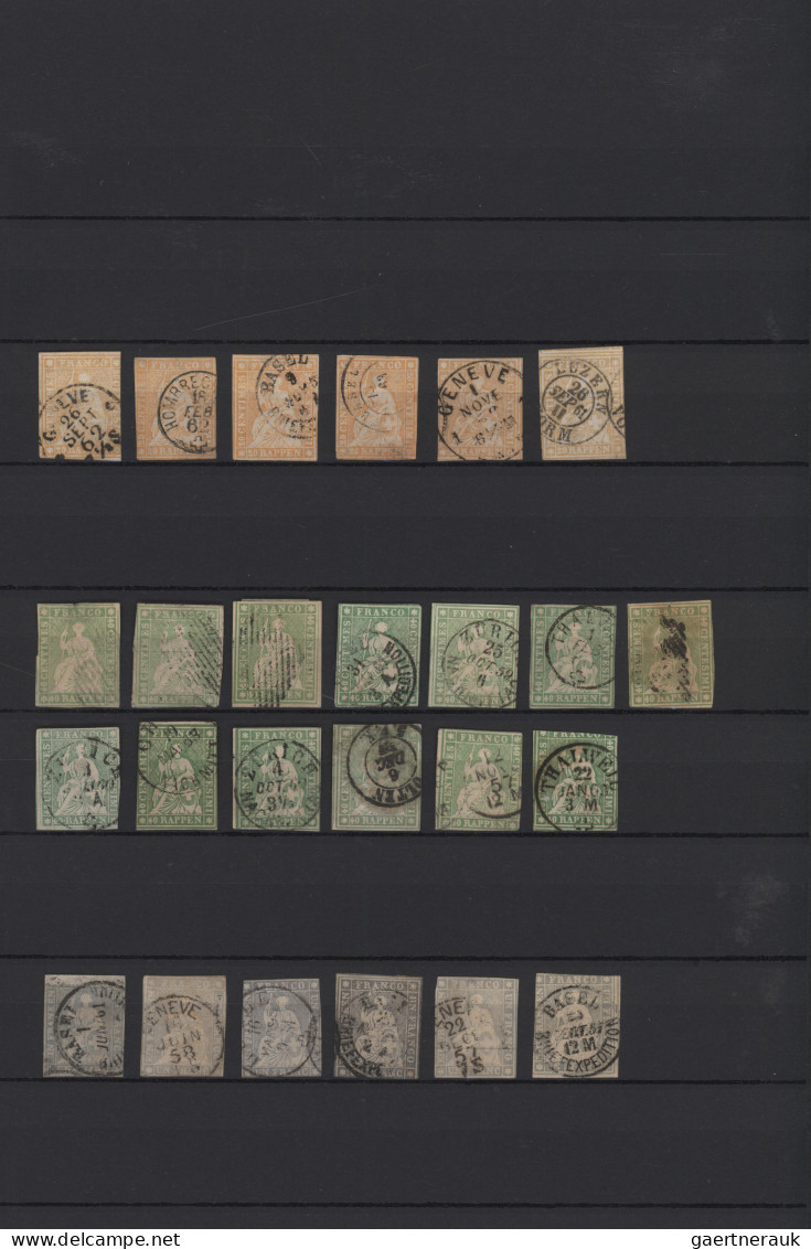 Schweiz: 1845-modern: Sammlung Von Meist Gestempelten Marken Und Blocks In 16 St - Collections