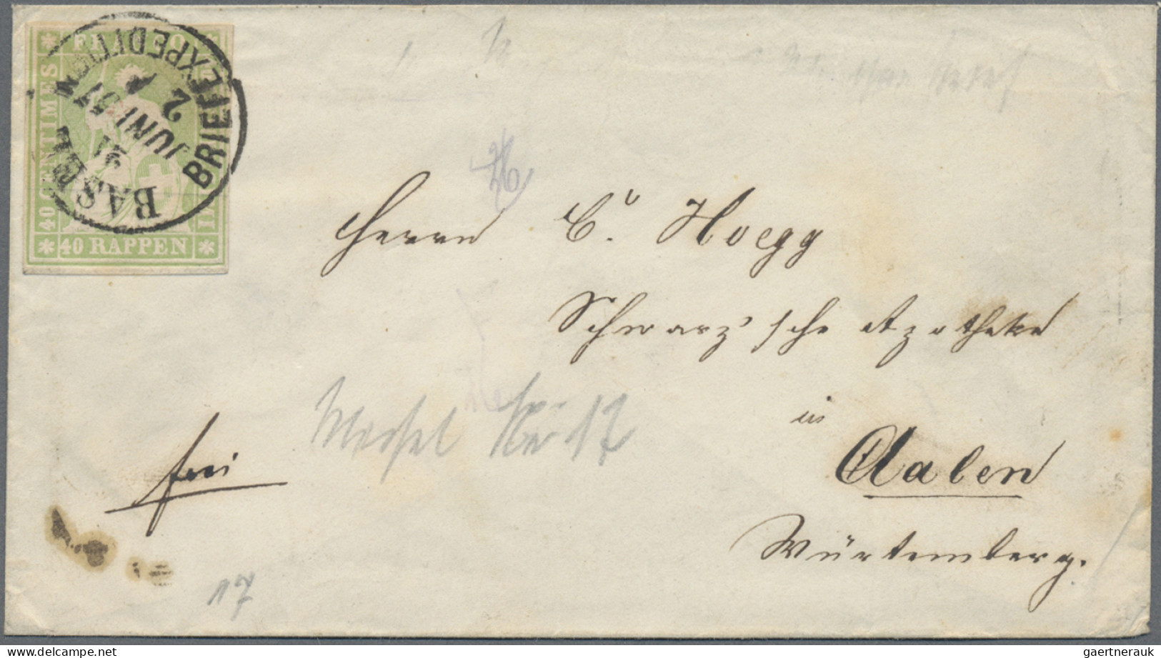 Schweiz: 1854/1862 STRUBEL: 12 Briefe Mit Strubelfrankaturen, Dabei 10 Einzelfra - Collections