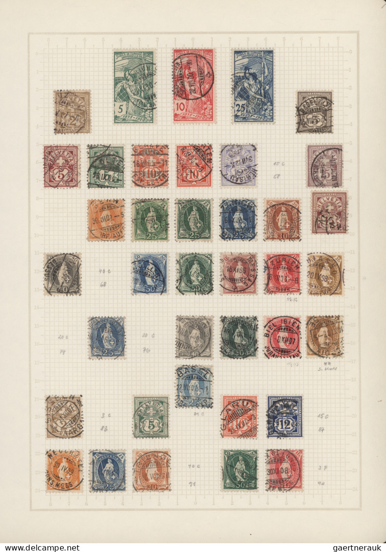 Schweiz: 1854/1990er Jahre: Grundstocksammlung In Drei Alben Und Einem Briefalbu - Collections