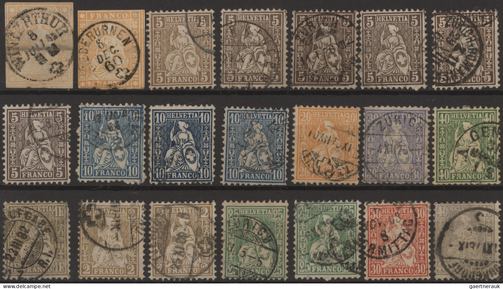 Schweiz: 1854-modern: Partie Mit Etlichen Hundert Marken Und Wenigen Briefen In - Sammlungen