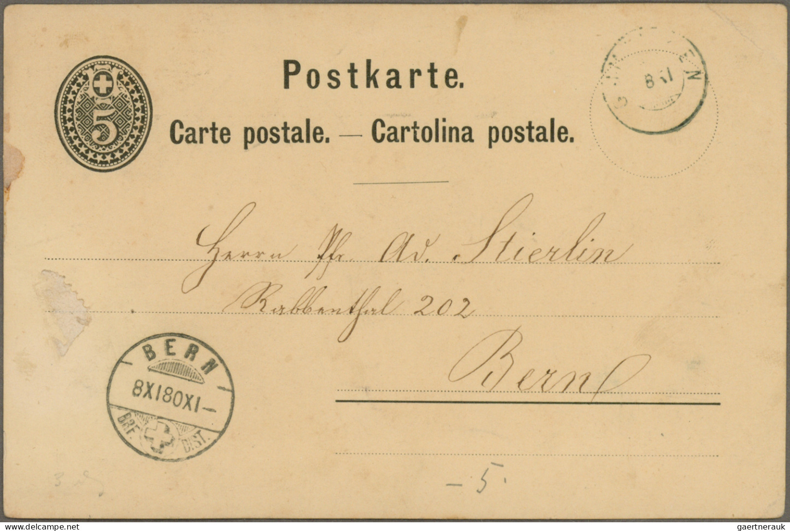 Schweiz: 1860/1920er Jahre Ca.: Über 40 Ganzsachen (meist) Postkarten Und Briefe - Sammlungen