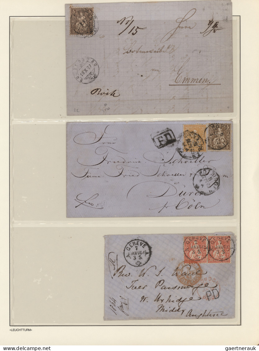 Schweiz: 1862/1880 (ca.), SITZENDE HELVETIA, Meist Gestempelte Sammlung Mit Ca. - Collections