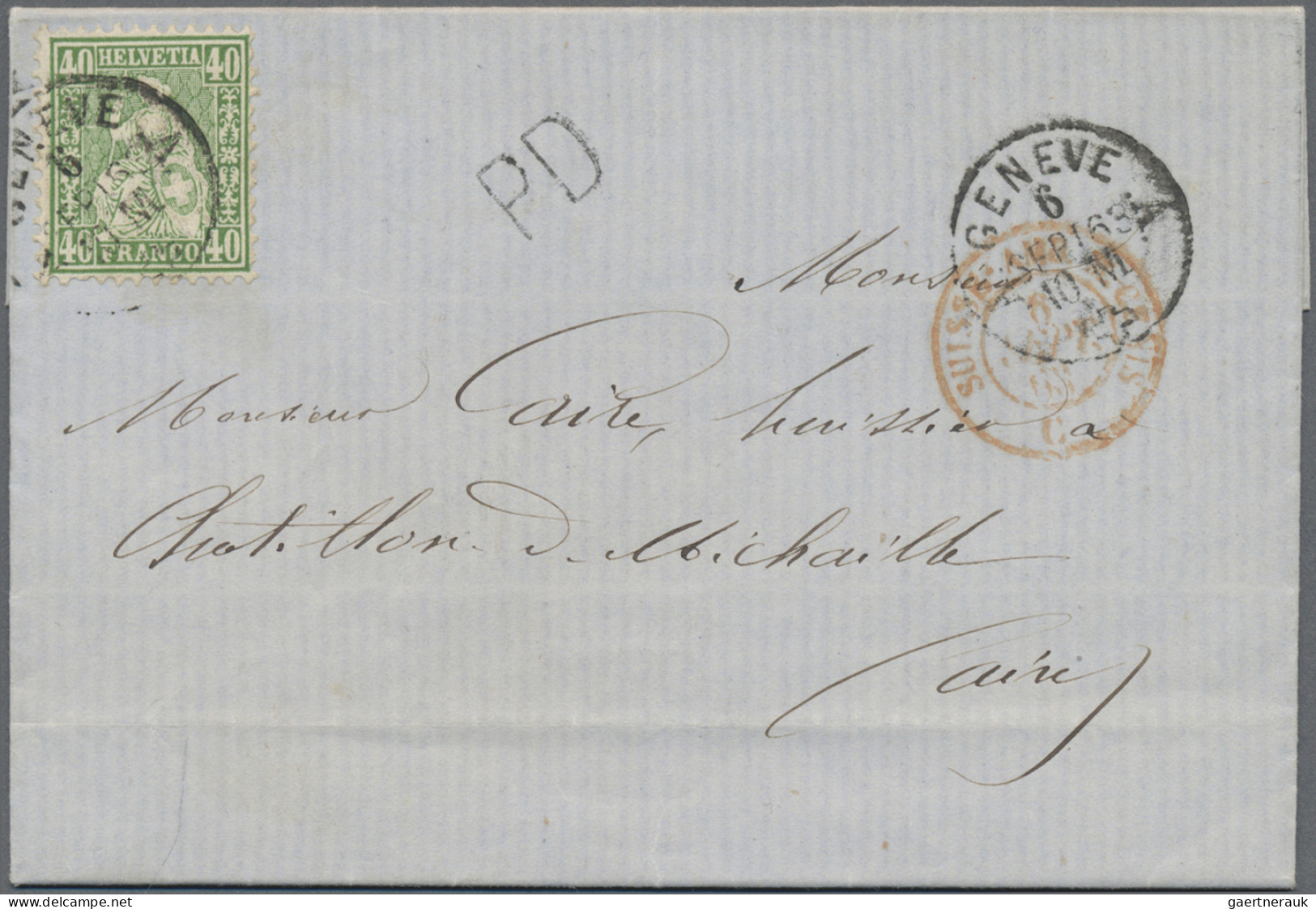 Schweiz: 1862/1881 Posten Von 37 Belegen Alle Mit Frankaturen 'Sitzende Helvetia - Lotti/Collezioni
