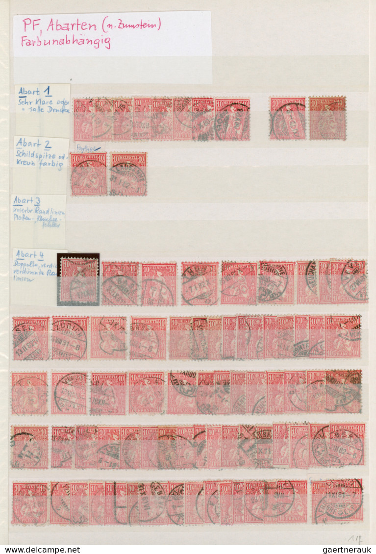 Schweiz: 1862/1930 (ca.), Reichhaltiger, Fast Nur Gestempelter Bestand In Zwei D - Lotes/Colecciones