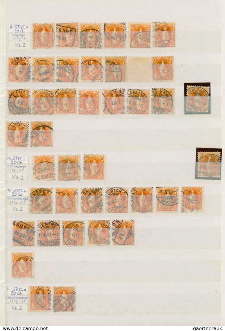 Schweiz: 1862/1930 (ca.), reichhaltiger, fast nur gestempelter Bestand in zwei d