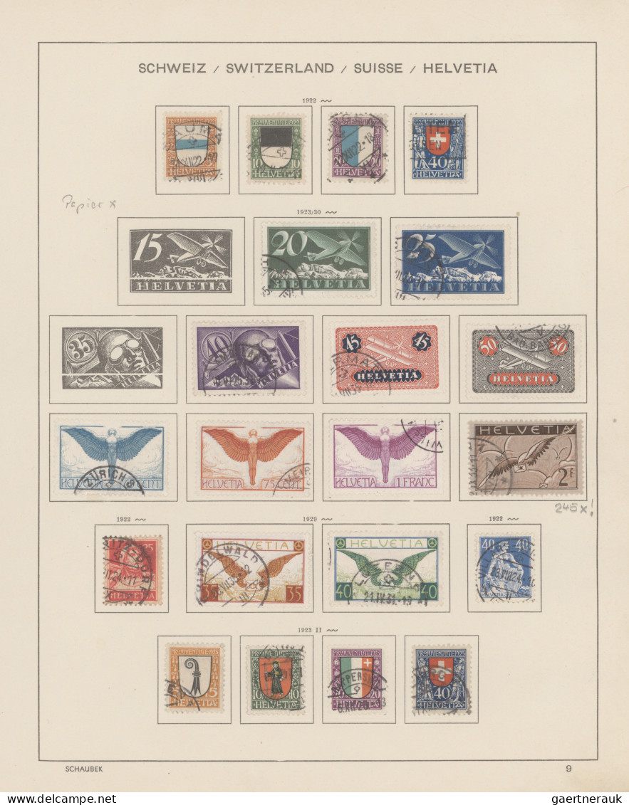 Schweiz: 1908/1944, Meist Gestempelte Sammlung Bis Auf Wenige Marken Und Blocks - Collections