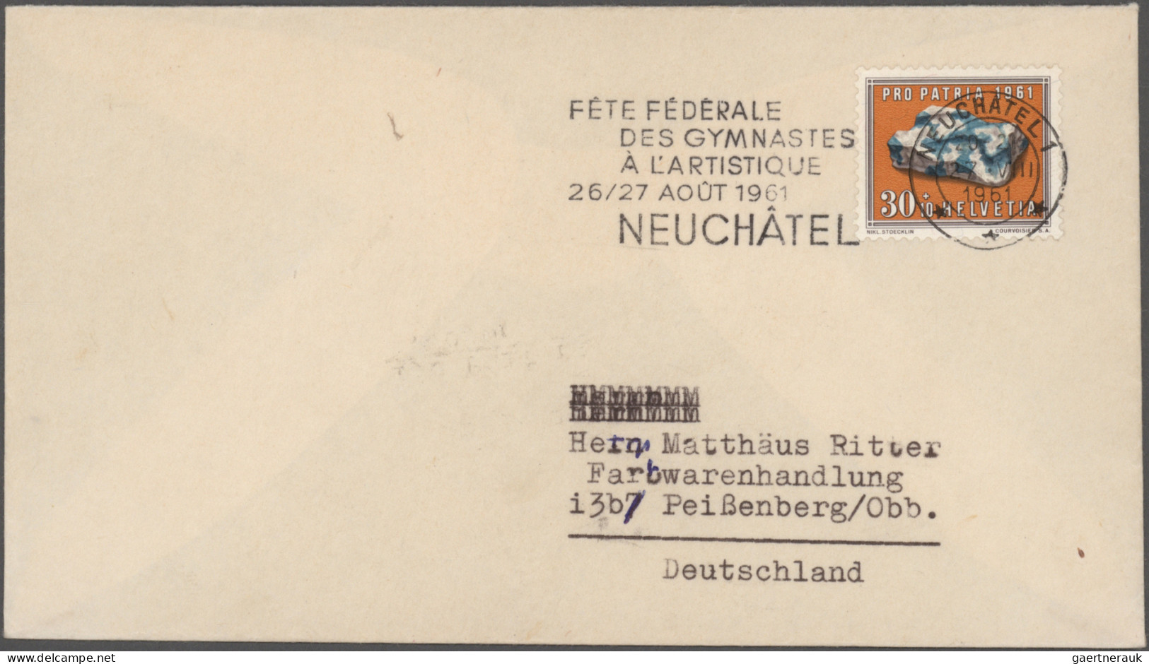 Schweiz: 1909/1996, gute Partie von ca. 400 Belegen mit attraktiven Frankaturen,