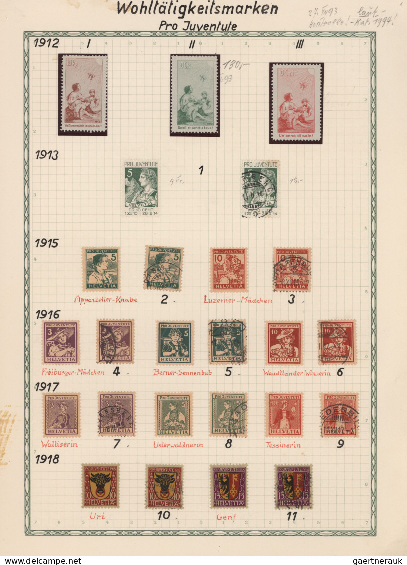 Schweiz: 1912/1953, Saubere Sammlung Der Pro Juventute-Ausgaben Ab Den Vorläufer - Lotti/Collezioni