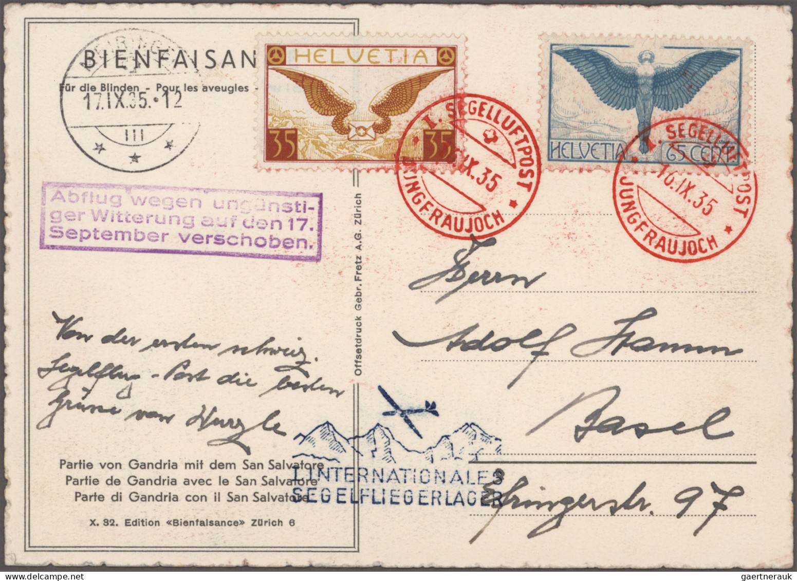 Schweiz: 1925-1940: Acht Verschiedene Luftpostbelege. - Collections