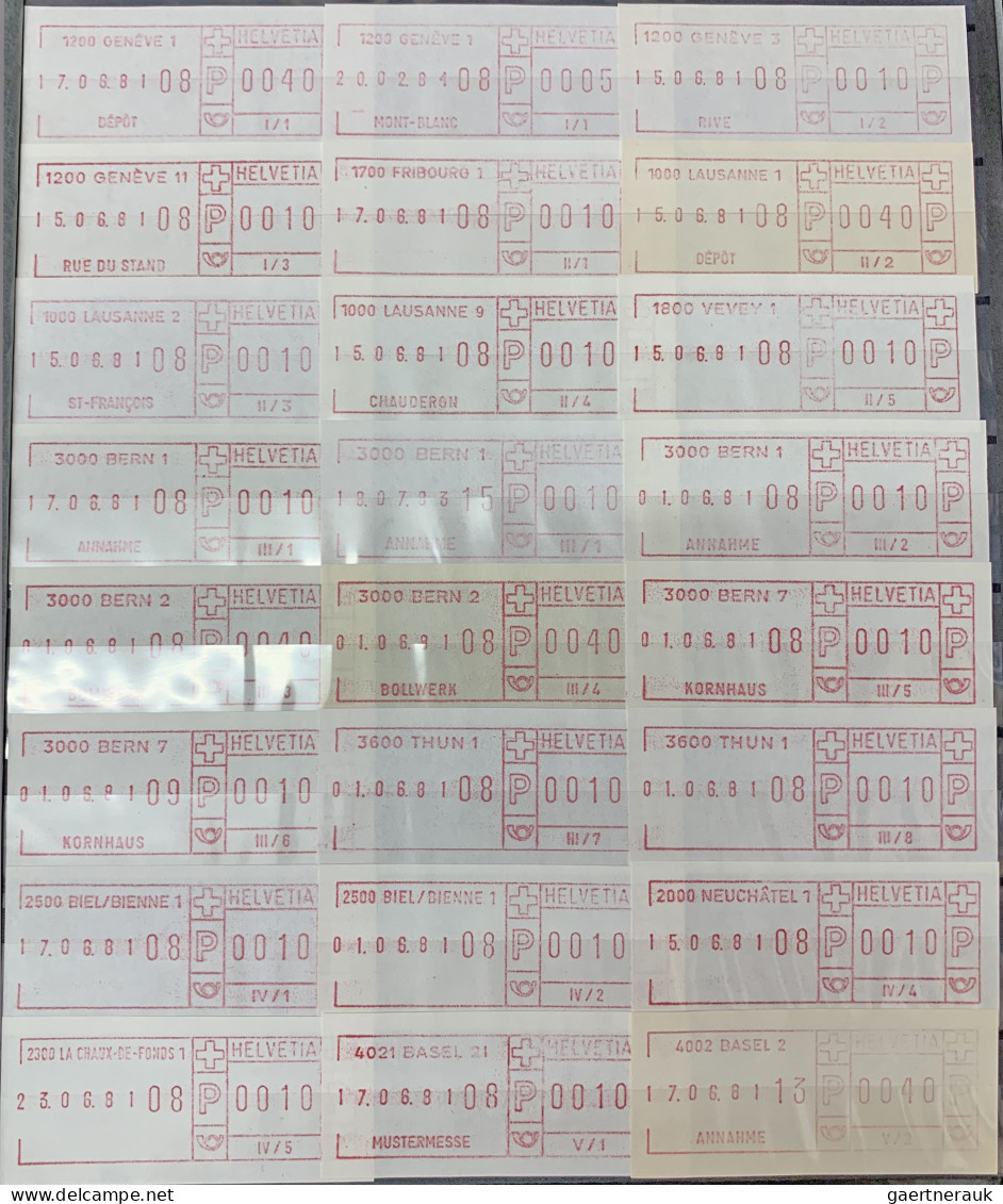 Schweiz - Automatenmarken: 1977/1998, SCHALTERFREISTEMPEL, Gewaltiger Bestand Vo - Automatic Stamps