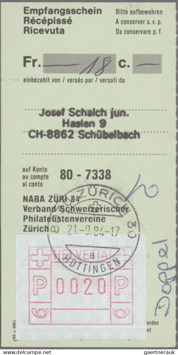 Schweiz - Automatenmarken: 1984/2007, SCHALTERFREISTEMPEL Und ATM, Großartiger B - Automatenmarken