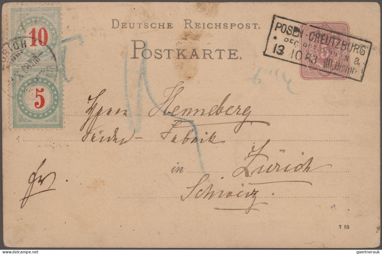 Schweiz - Portomarken: 1878/1910, Sammlung Von 85 Unzureichend Frankierten Brief - Postage Due