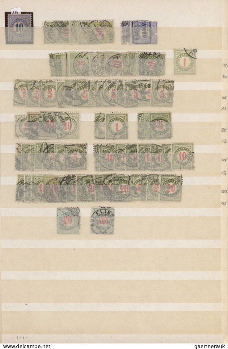 Schweiz - Portomarken: 1880/1950 (ca.), Uriger Gestempelter Und Ungebrauchter Be - Strafportzegels