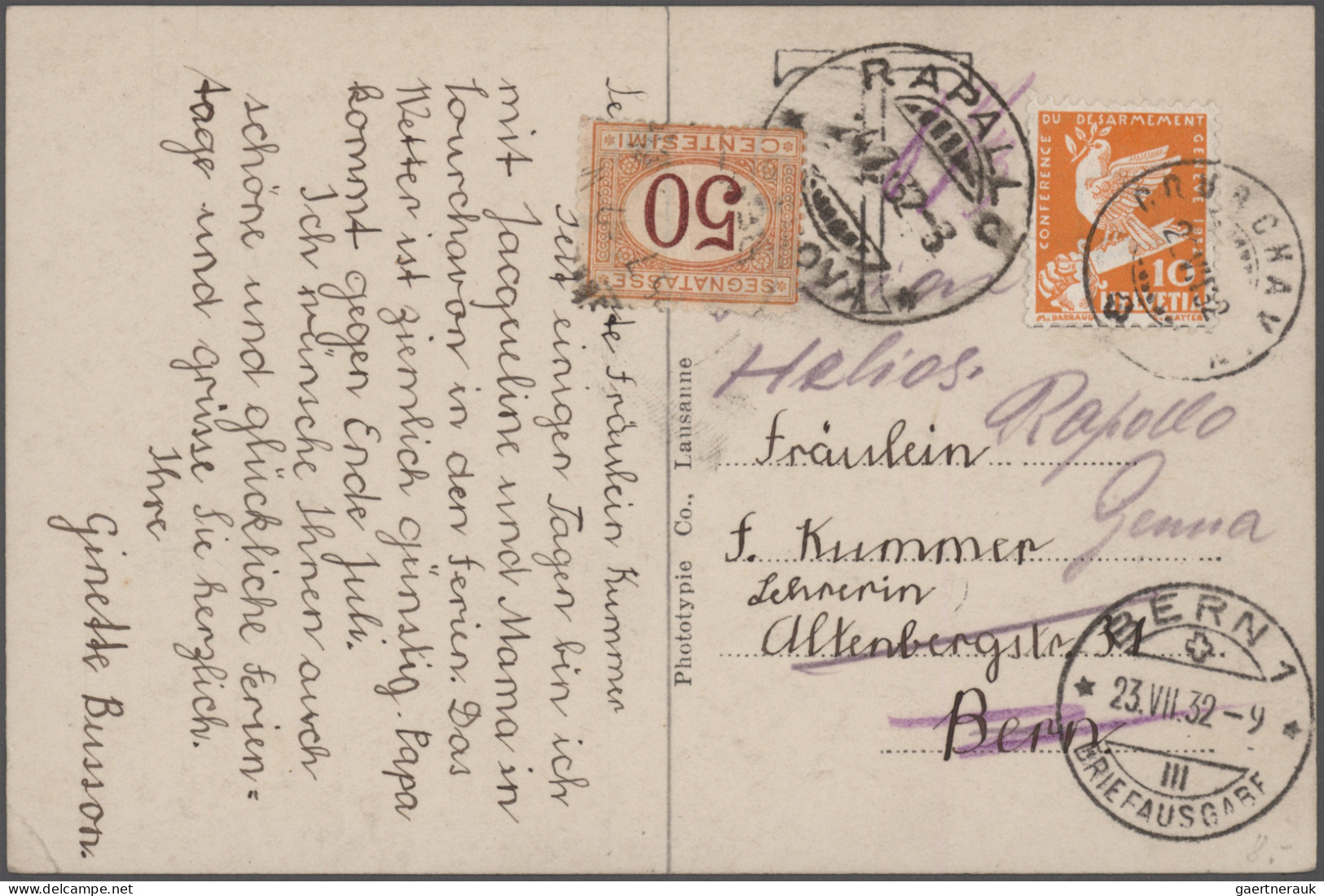 Schweiz - Portomarken: 1892/1974, Vielseitige Partie Von Ca. 53 Bedarfs-Briefen/ - Postage Due