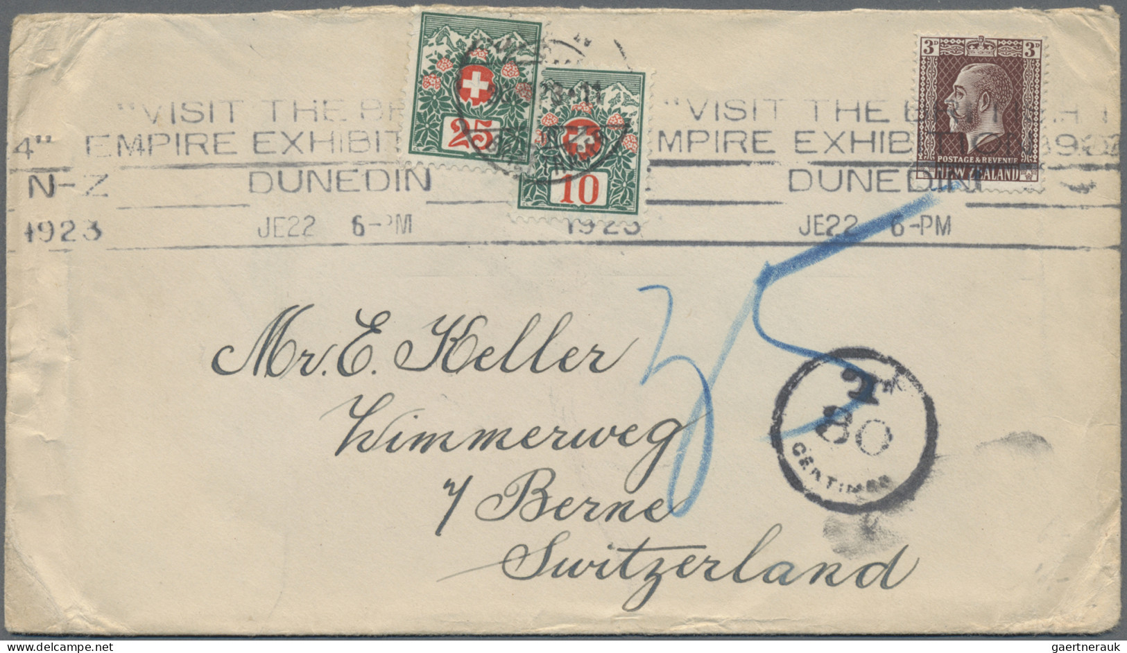 Schweiz - Portomarken: 1911/1924, Sammlung von 133 unzureichend frankierten Brie