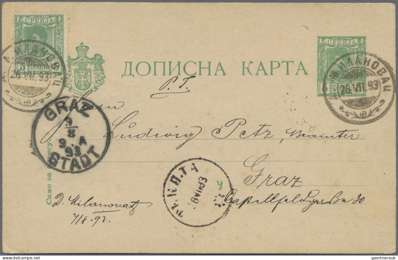 Serbia - Post Marks: 1880/1914 (ca.), Extraordinary Collection Of 50 Entires (pl - Servië