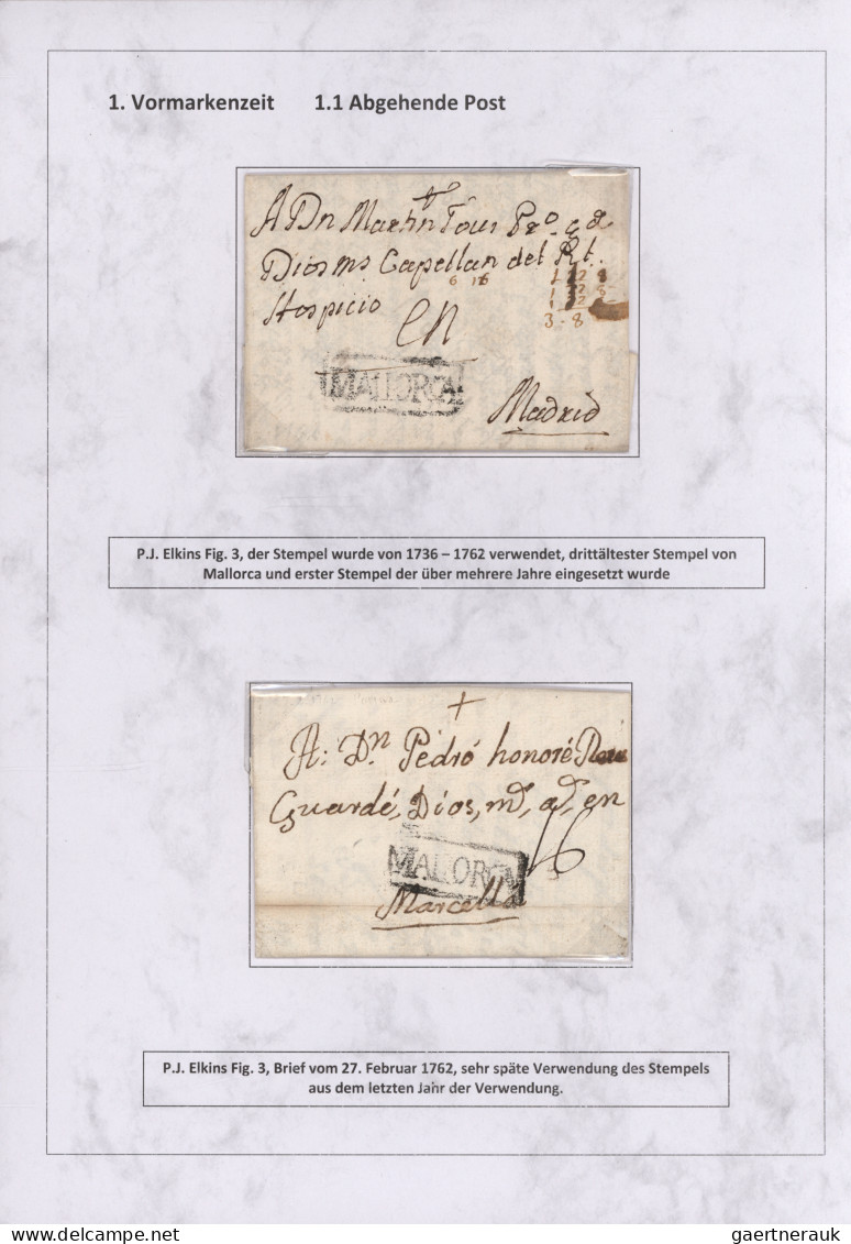 Spain: 1760/1880 "THE POSTAL HISTORY OF THE BALEARIC ISLANDS": Exhibition Collec - Other & Unclassified