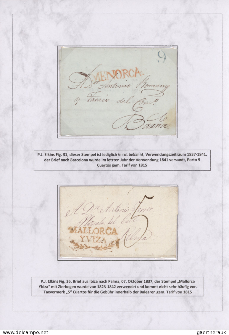 Spain: 1760/1880 "THE POSTAL HISTORY OF THE BALEARIC ISLANDS": Exhibition Collec - Autres & Non Classés