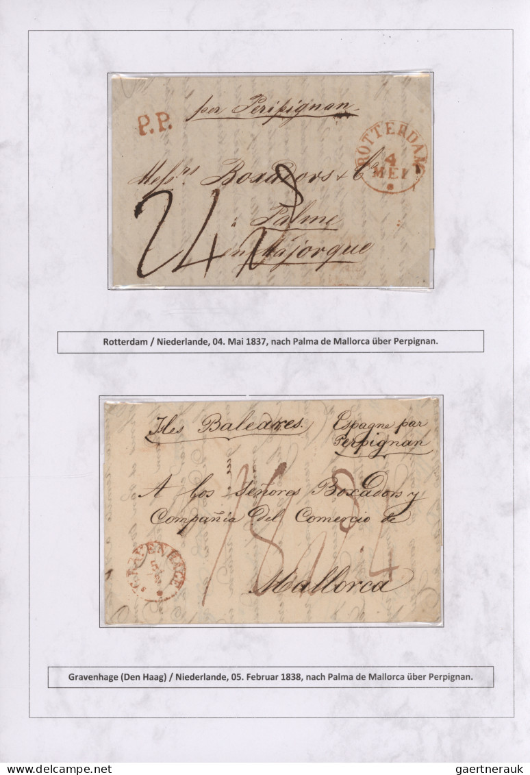 Spain: 1760/1880 "THE POSTAL HISTORY OF THE BALEARIC ISLANDS": Exhibition collec