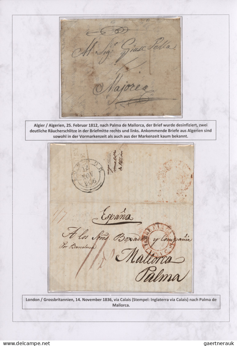 Spain: 1760/1880 "THE POSTAL HISTORY OF THE BALEARIC ISLANDS": Exhibition collec