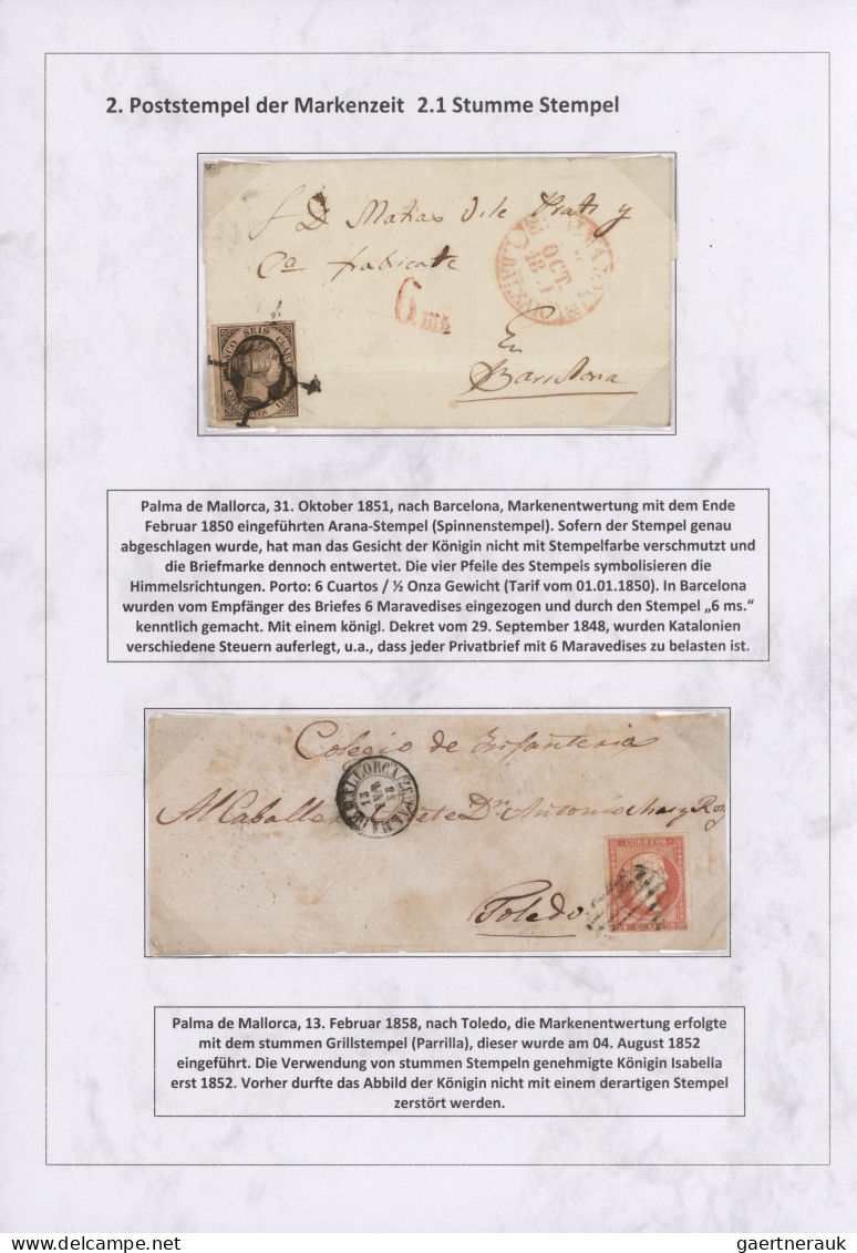 Spain: 1760/1880 "THE POSTAL HISTORY OF THE BALEARIC ISLANDS": Exhibition collec