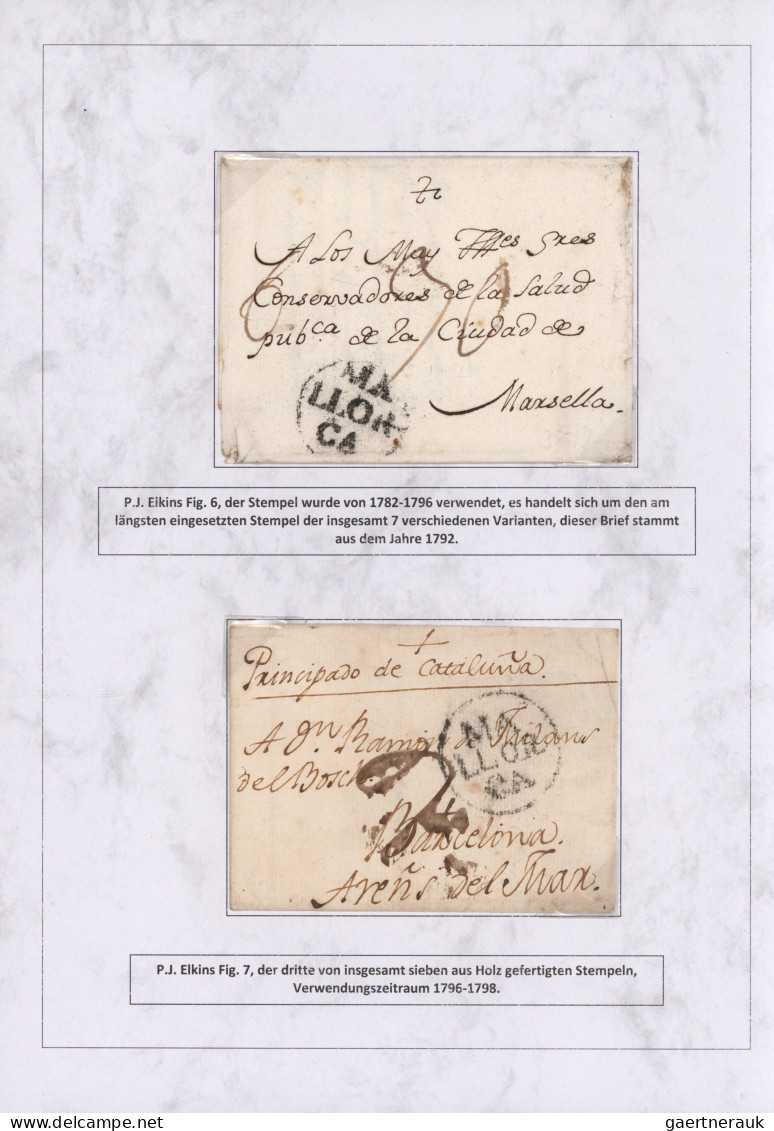 Spain: 1760/1880 "THE POSTAL HISTORY OF THE BALEARIC ISLANDS": Exhibition collec