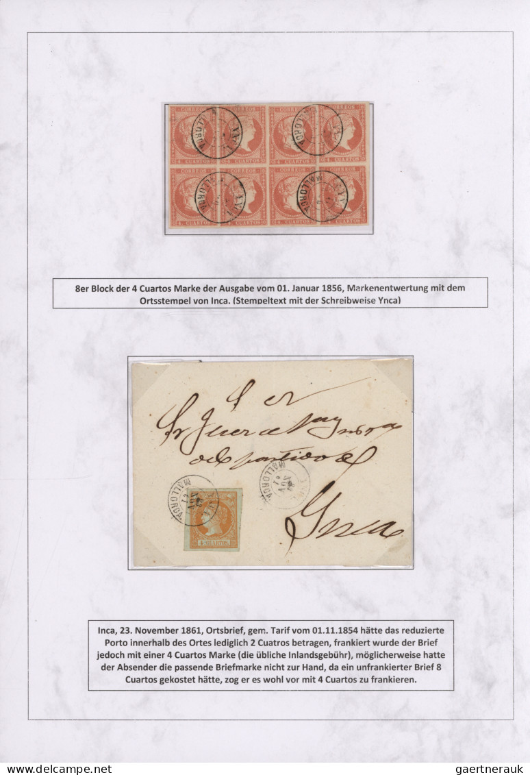 Spain: 1760/1880 "THE POSTAL HISTORY OF THE BALEARIC ISLANDS": Exhibition collec