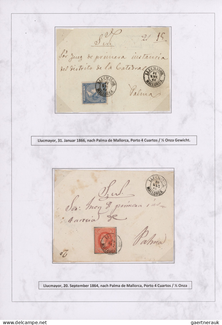 Spain: 1760/1880 "THE POSTAL HISTORY OF THE BALEARIC ISLANDS": Exhibition collec