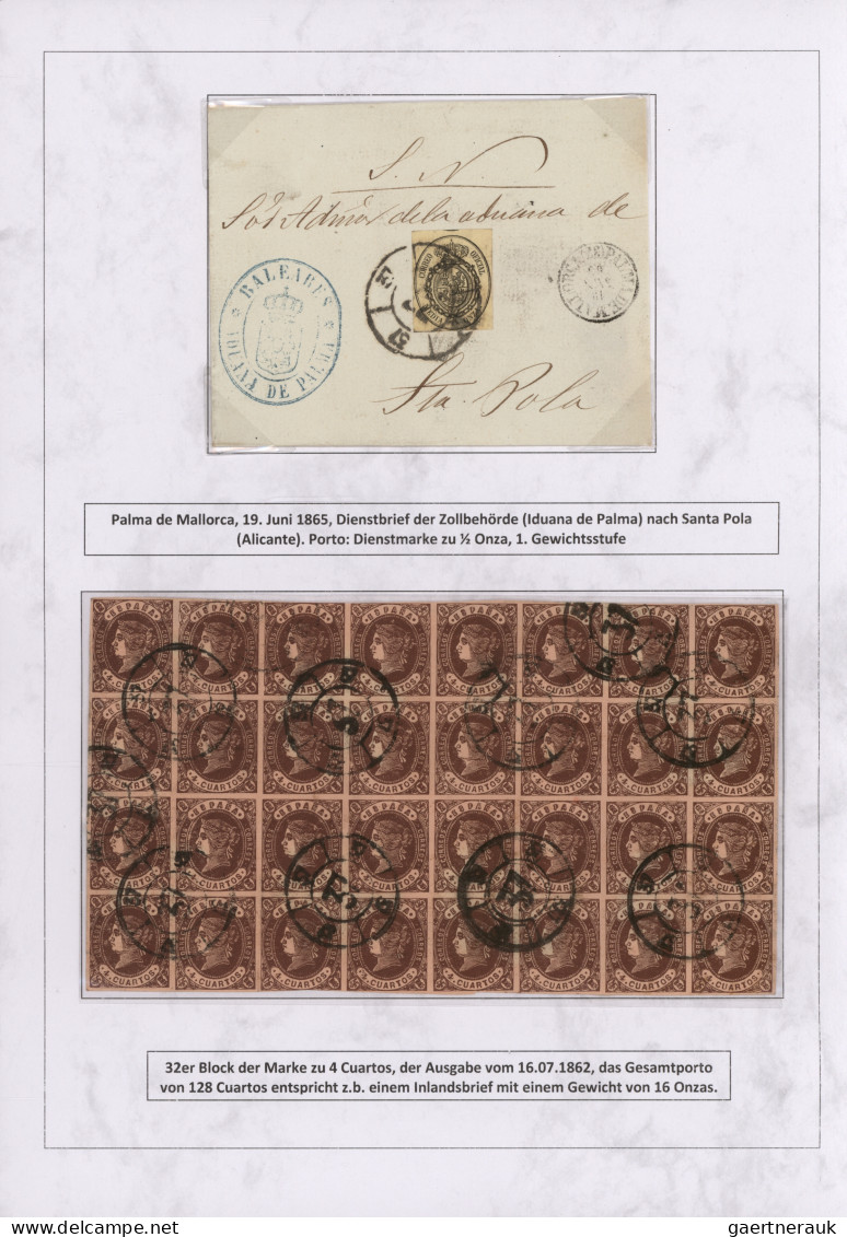 Spain: 1760/1880 "THE POSTAL HISTORY OF THE BALEARIC ISLANDS": Exhibition collec