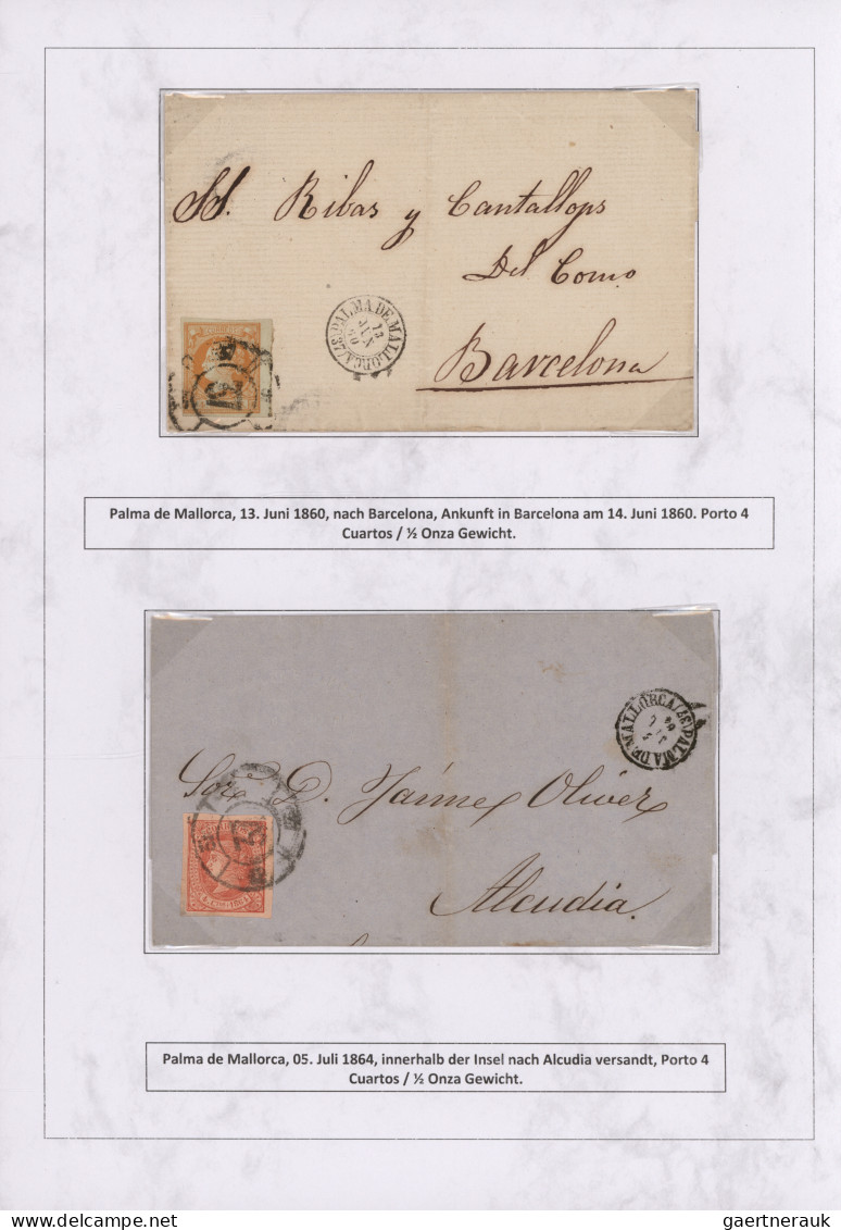 Spain: 1760/1880 "THE POSTAL HISTORY OF THE BALEARIC ISLANDS": Exhibition collec