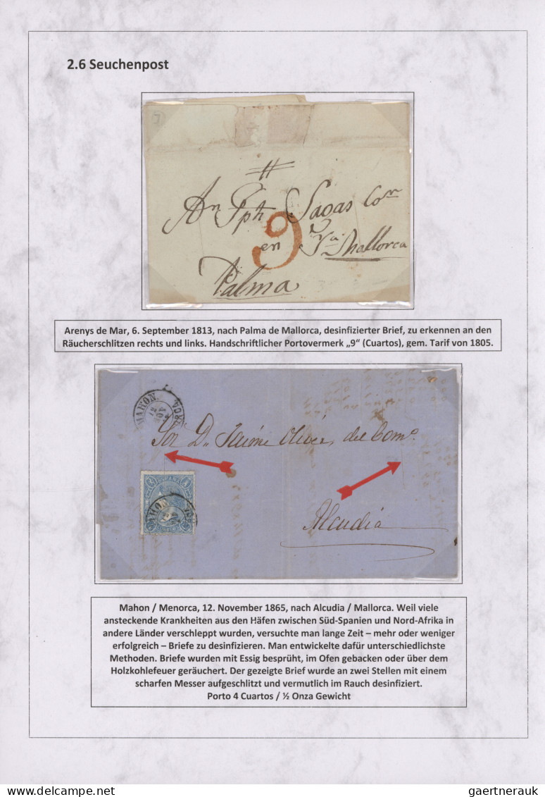 Spain: 1760/1880 "THE POSTAL HISTORY OF THE BALEARIC ISLANDS": Exhibition collec