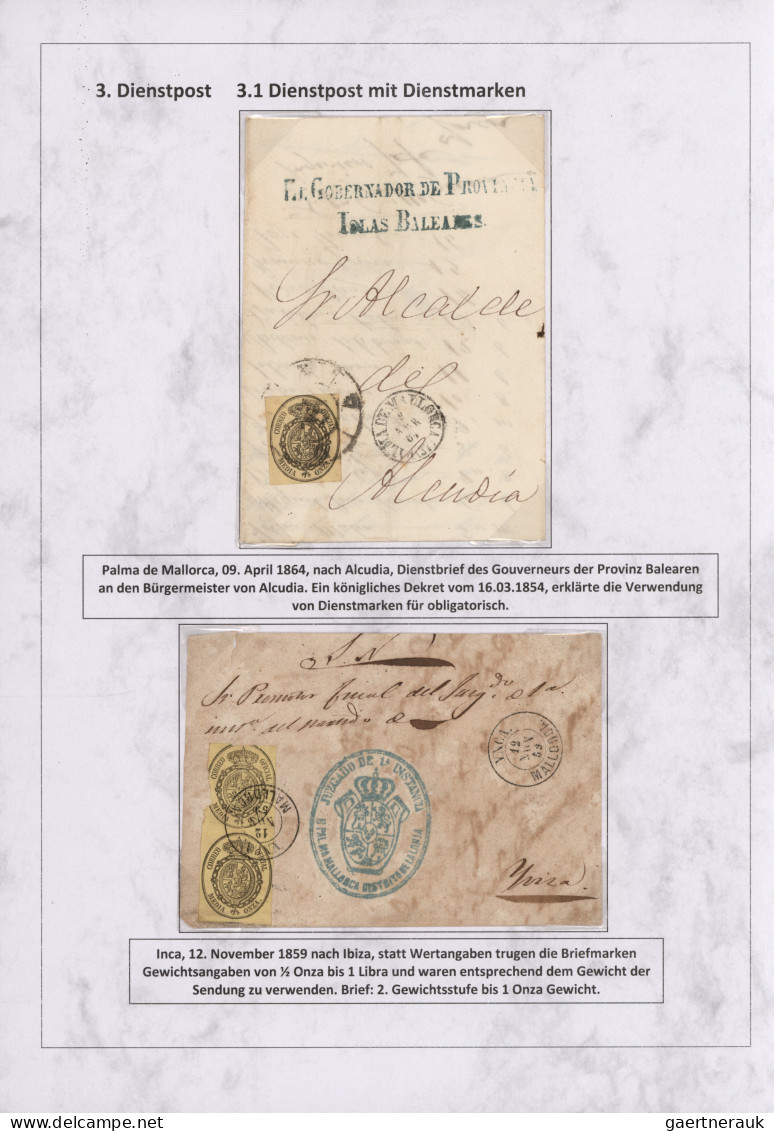 Spain: 1760/1880 "THE POSTAL HISTORY OF THE BALEARIC ISLANDS": Exhibition collec