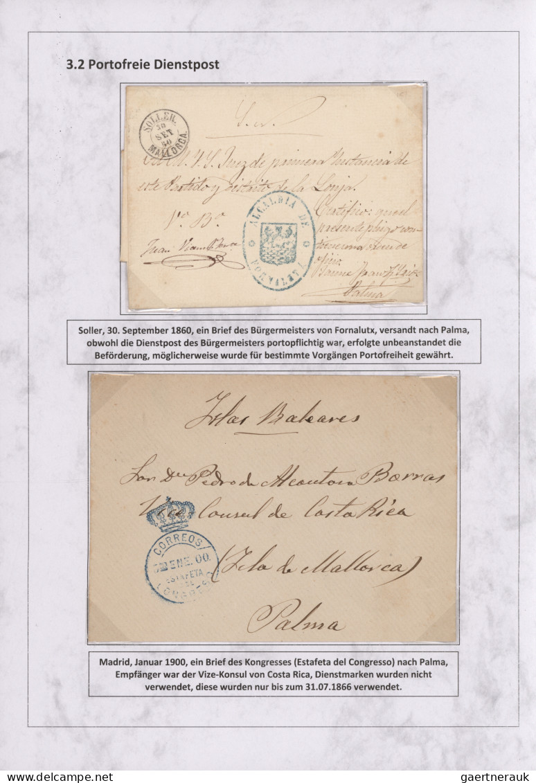 Spain: 1760/1880 "THE POSTAL HISTORY OF THE BALEARIC ISLANDS": Exhibition collec