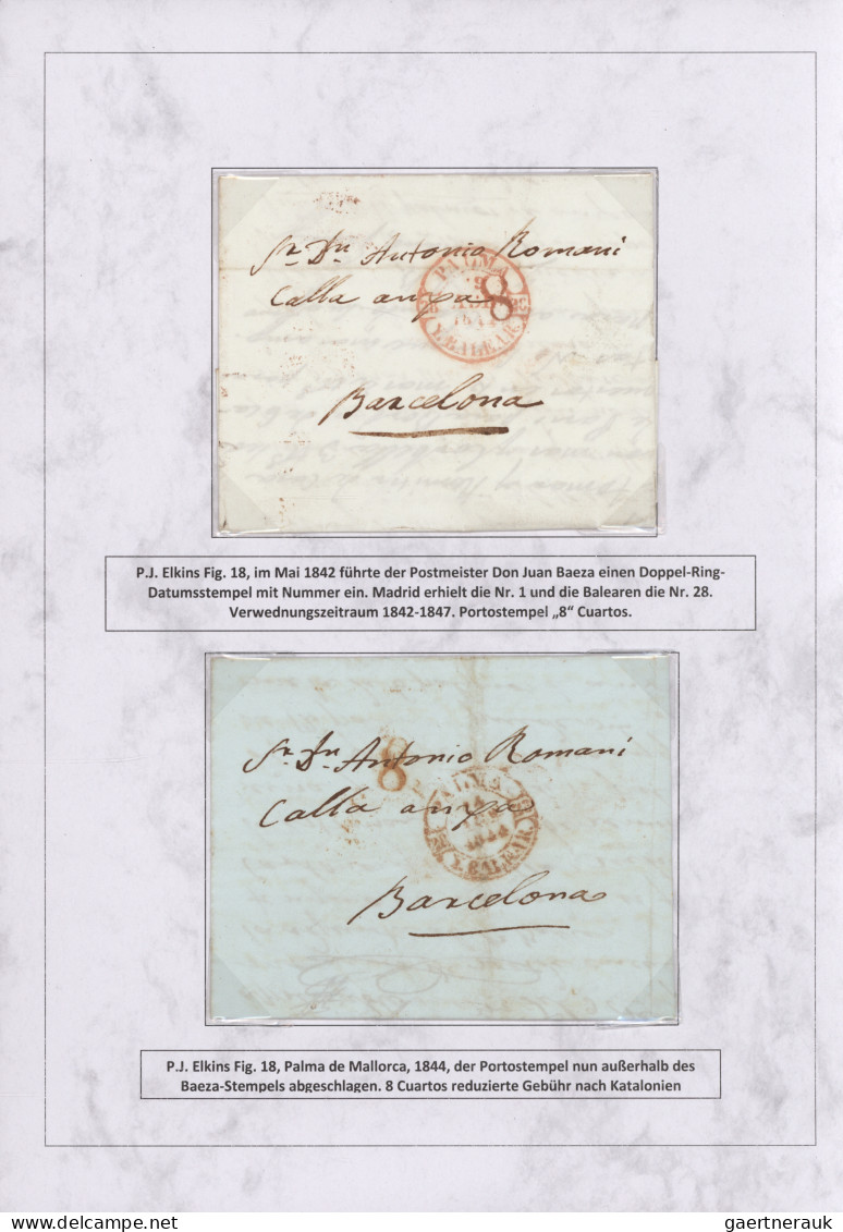 Spain: 1760/1880 "THE POSTAL HISTORY OF THE BALEARIC ISLANDS": Exhibition collec