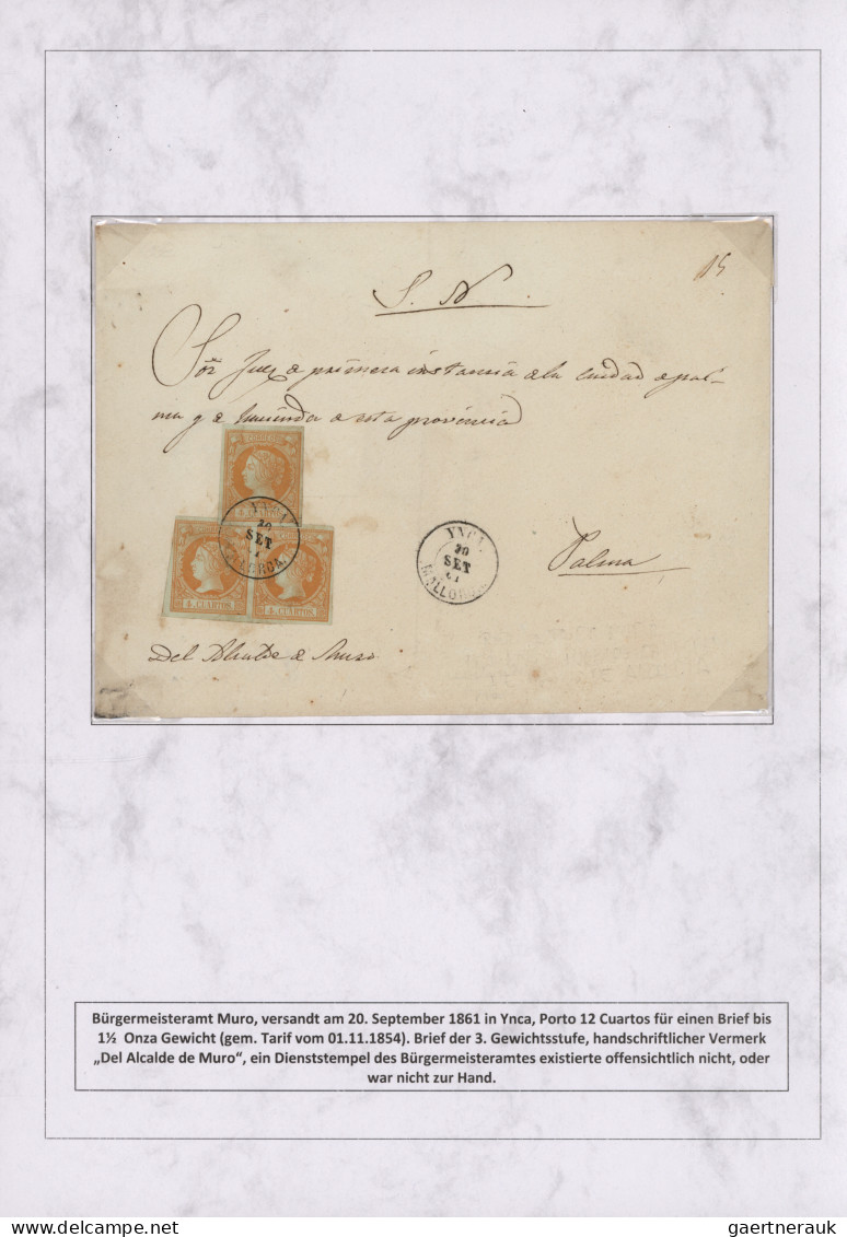 Spain: 1760/1880 "THE POSTAL HISTORY OF THE BALEARIC ISLANDS": Exhibition collec