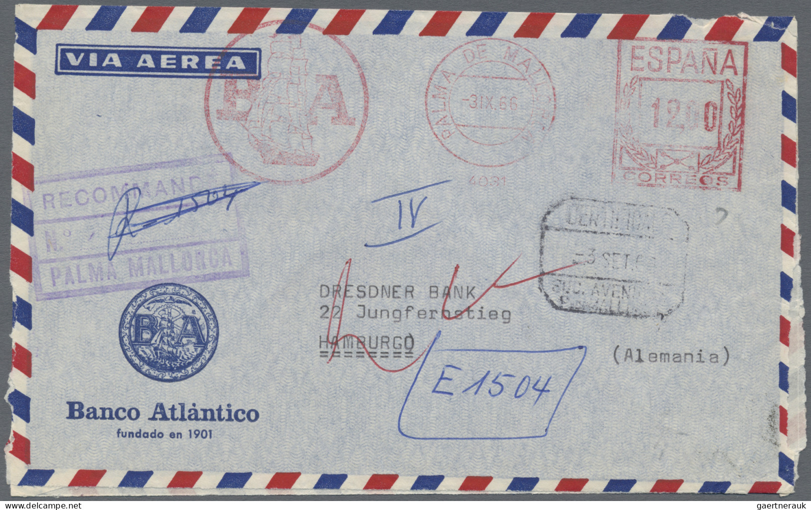 Spain: 1935/1978, METER MARKS, Assortment Of 52 Commercial Covers Mainly To Germ - Other & Unclassified