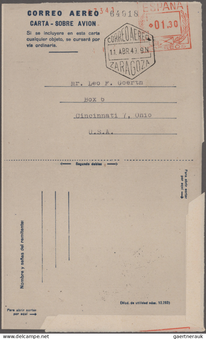 Spain - Postal Stationery: 1947/2002, Collection Of 90 Air Letter Sheets Unused/ - 1850-1931