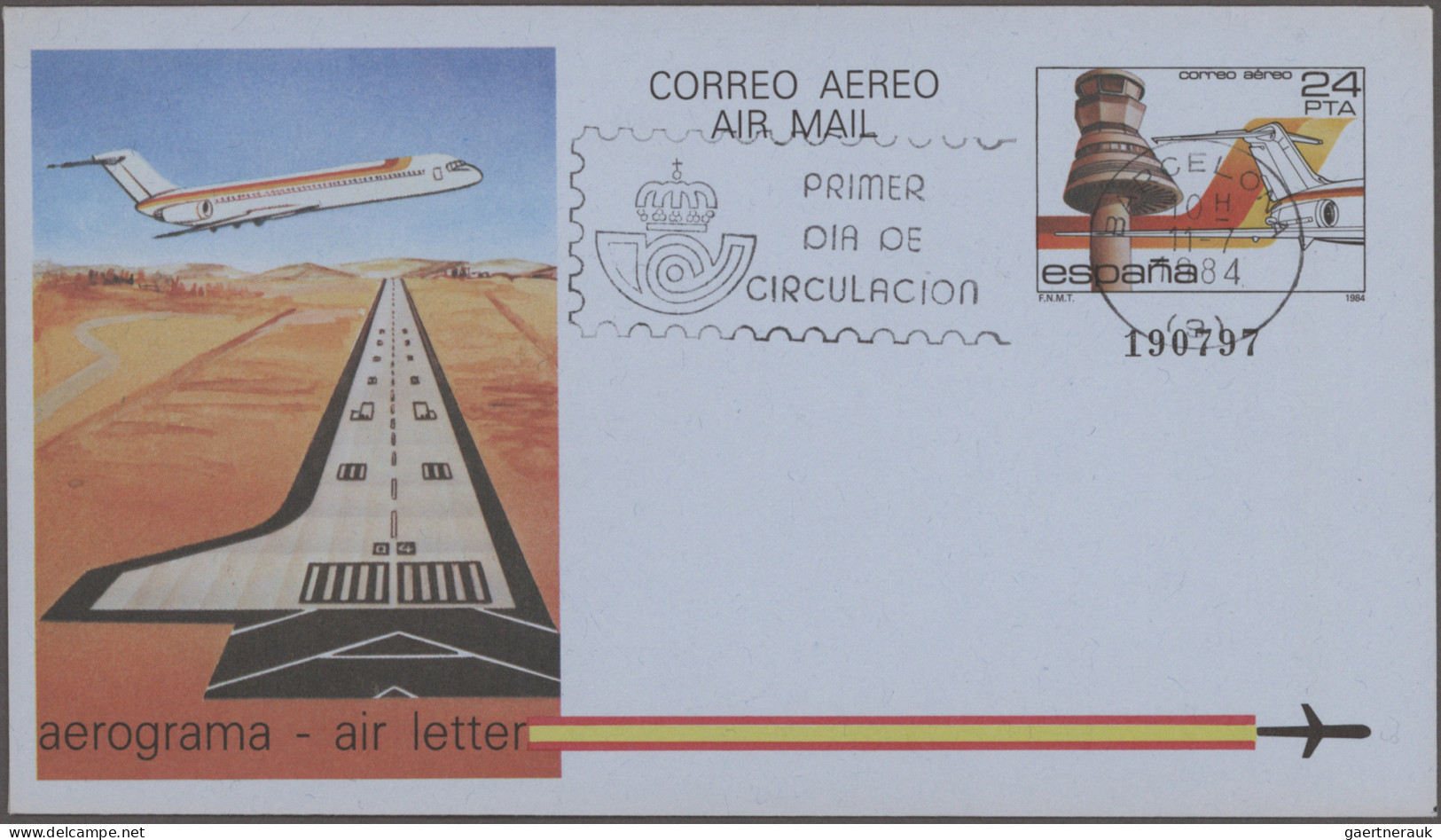 Spain - postal stationery: 1947/2002, collection of 90 air letter sheets unused/