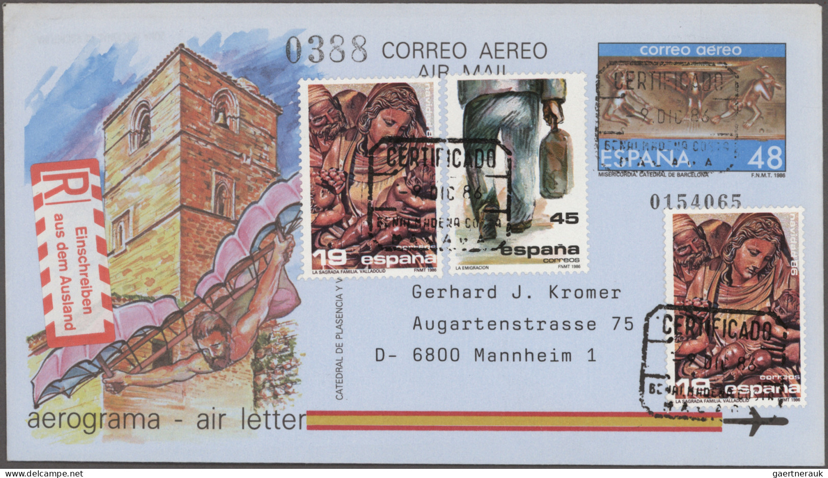 Spain - postal stationery: 1947/2002, collection of 90 air letter sheets unused/