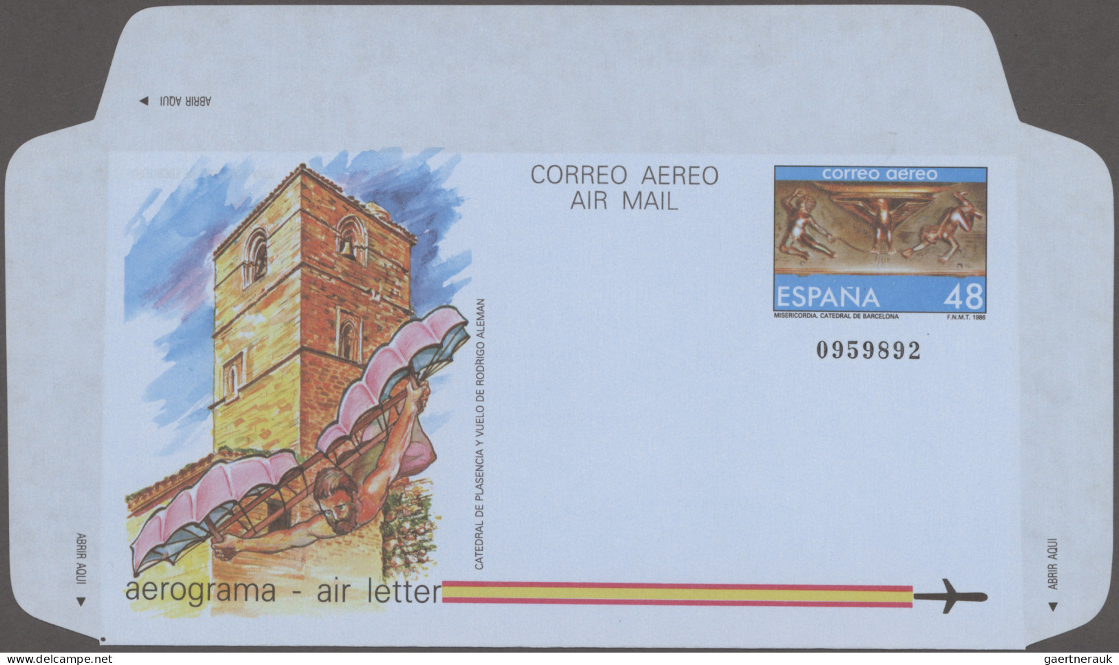 Spain - postal stationery: 1947/2002, collection of 90 air letter sheets unused/