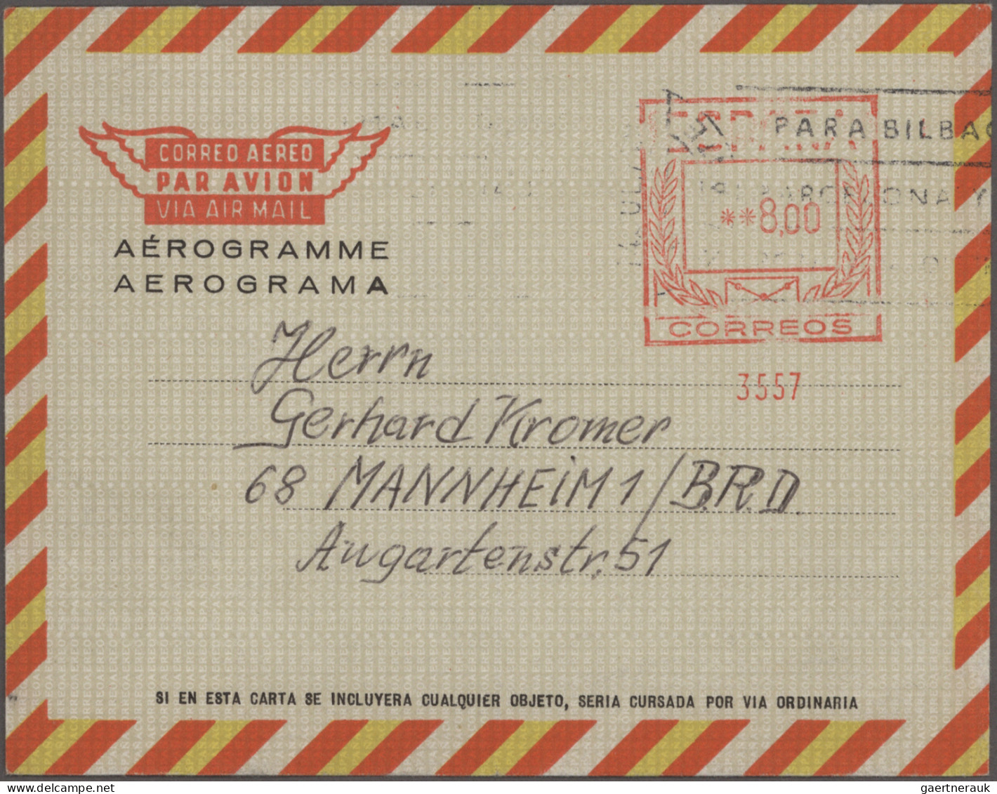 Spain - postal stationery: 1947/2002, collection of 90 air letter sheets unused/