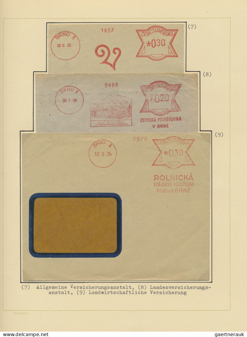 Czechoslowakia: 1929/1939, Meter Marks of BRNO, collection of covers/cards and p