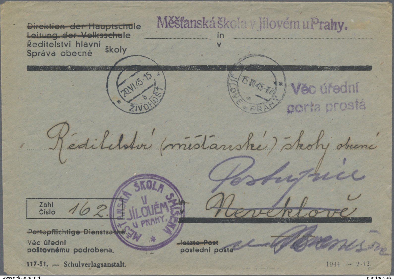 Czechoslowakia: 1945, Transition Period, Assortment Of 40 Covers/cards Showing P - Brieven En Documenten