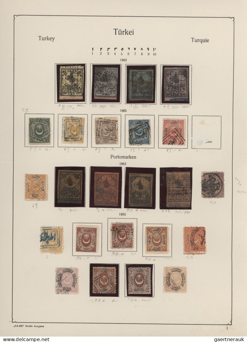 Turkey: 1863/1917, Mainly Used Collection On Ancient Album Pages, From 1st Issue - Gebraucht