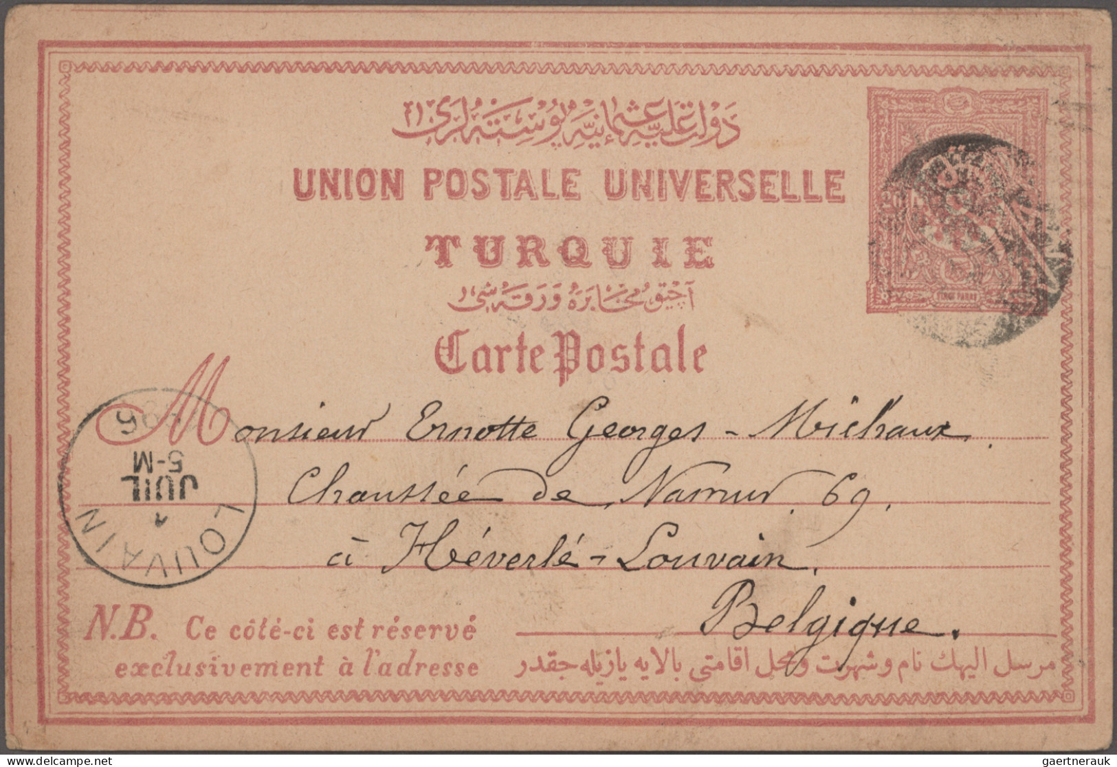 Turkey: 1886/1919 Ca.: 25 Covers, Postcards And Postal Stationery Items, Sent Fr - Brieven En Documenten