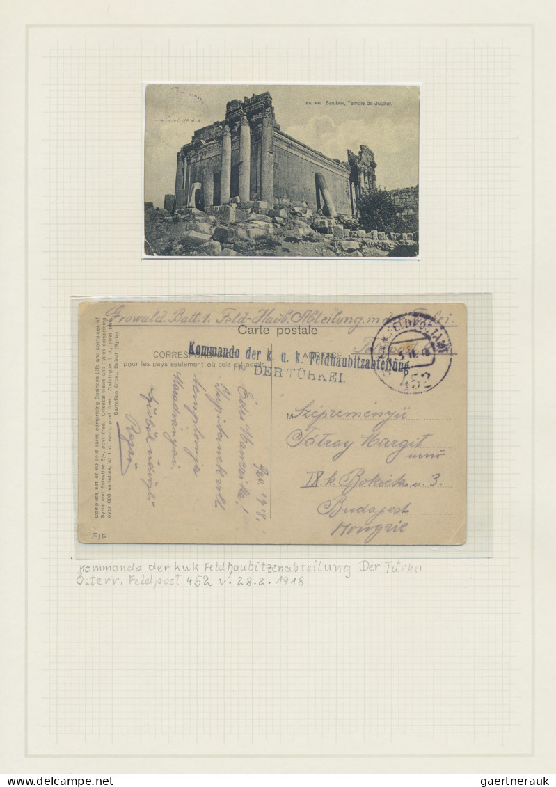 Turkey: 1916/1918, Kleiner Auf Albenblätter Aufgezogener Sammlerbestand Von Ca. - Storia Postale