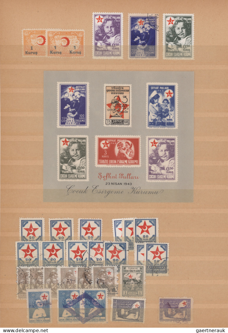 Turkey: 1916/1958, Comprehensive Collection/accumulation Of Apprx. 850 Stamps An - Liefdadigheid Zegels